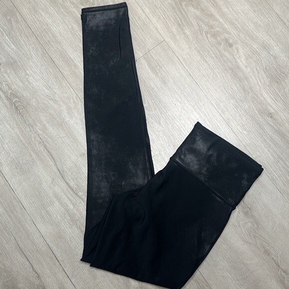 SPANX faux leather moto black high waisted leggings pants 2437 size M - Picture 6 of 7